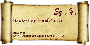 Szokolay Honória névjegykártya